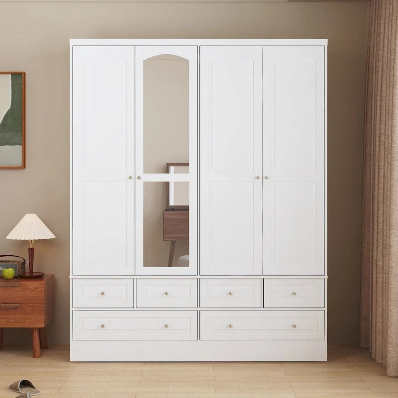 78.7H Combo Twin Wardrobe Set Elegance Meets Utility Armoires Closet