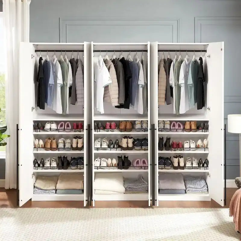 Manhattan Comfort Lee Modern 3.0 Freestanding Wardrobe Closet Armoire Set of 3