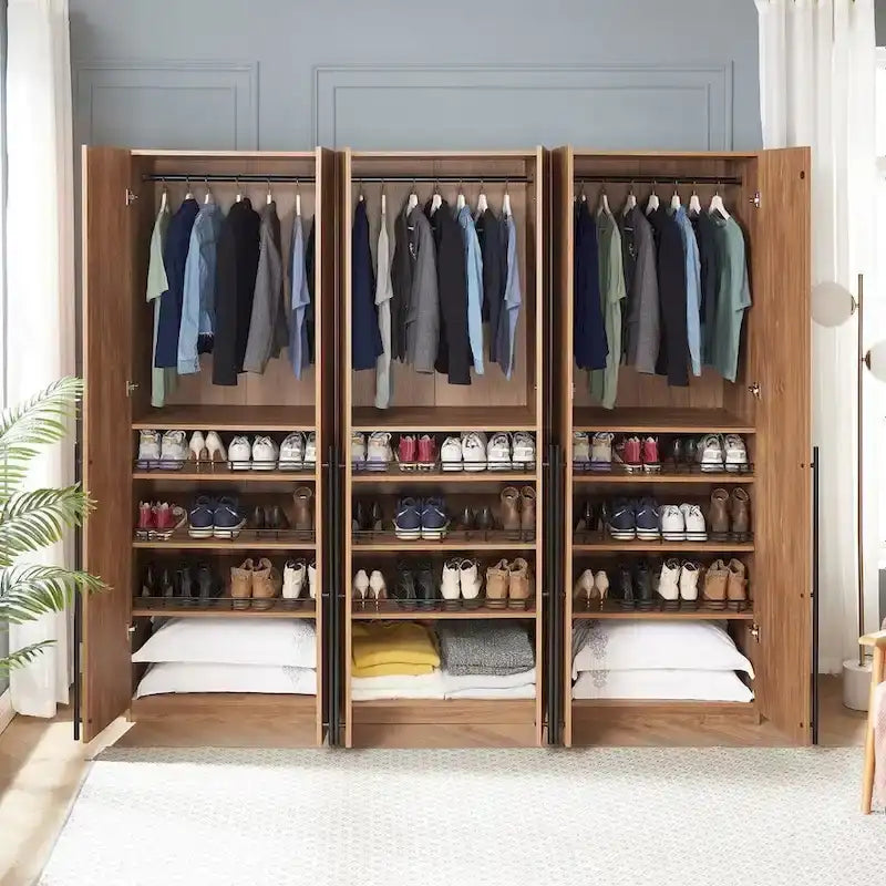 Manhattan Comfort Lee Modern 3.0 Freestanding Wardrobe Closet Armoire Set of 3