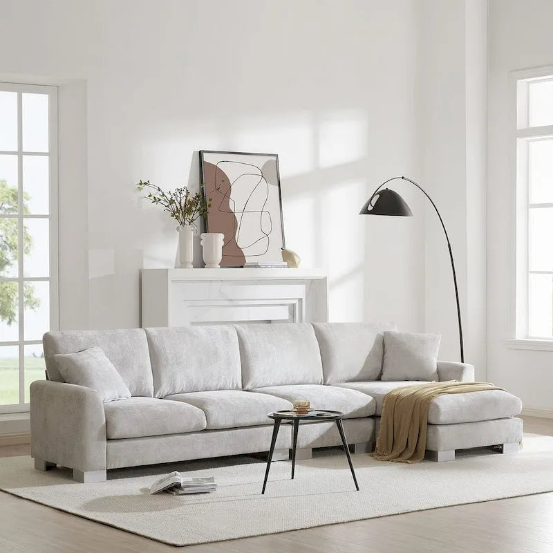 Oversized Sectional Couch with Chaise Lounge, L-shaped Chenille Sectional Sofa for Living Room,Apartment,Office