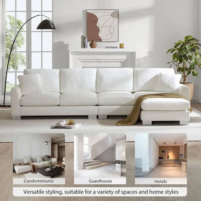 Oversized Sectional Couch with Chaise Lounge, L-shaped Chenille Sectional Sofa for Living Room,Apartment,Office
