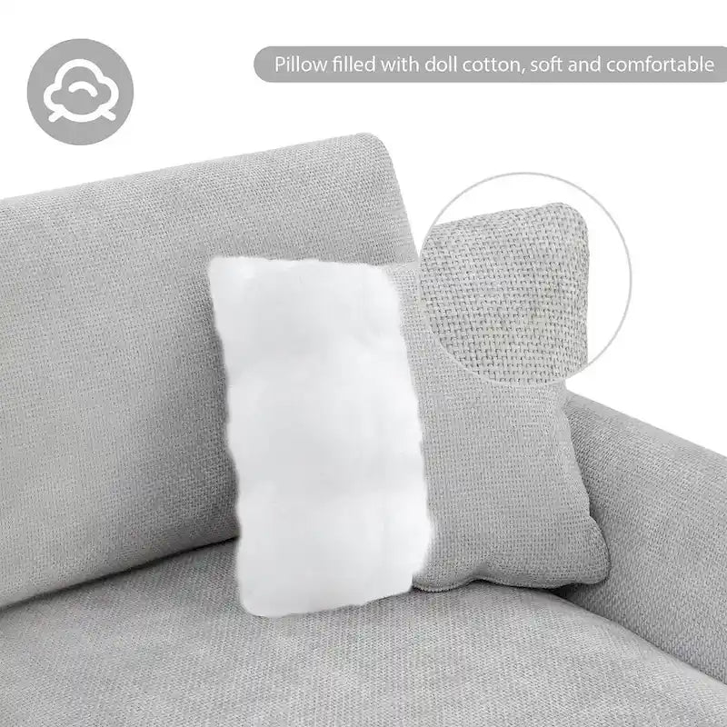 Oversized Sectional Couch with Chaise Lounge, L-shaped Chenille Sectional Sofa for Living Room,Apartment,Office