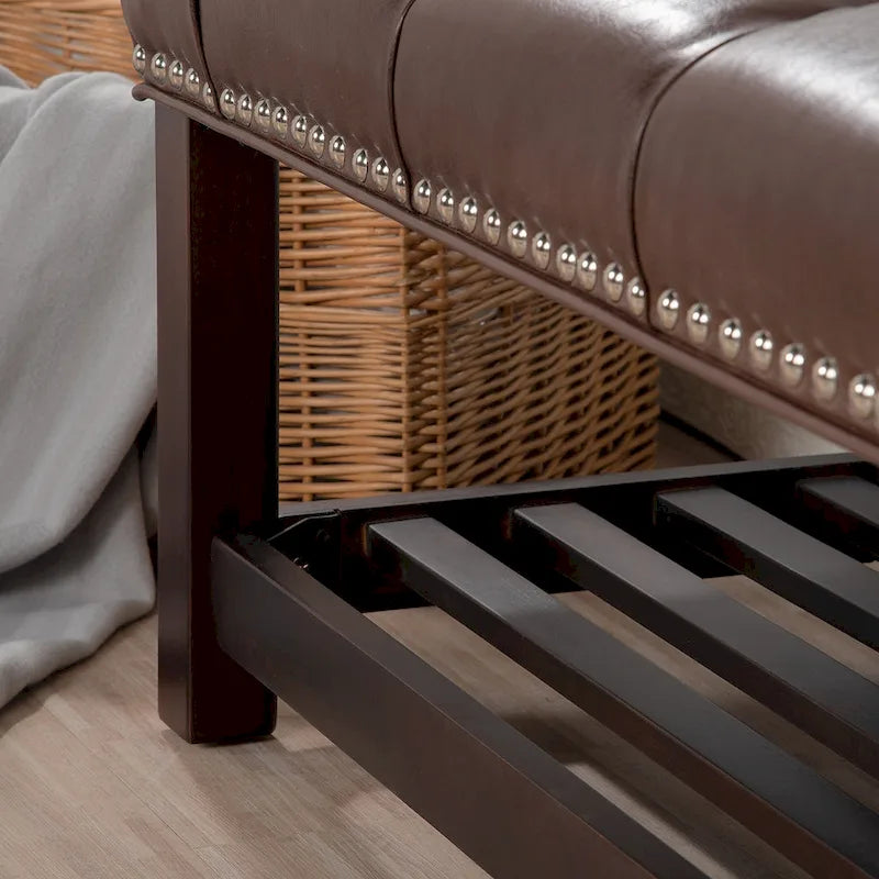Wooden Base Upholstered Bench for Bedroom for Entryway