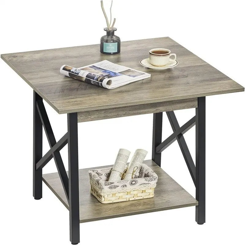 End Table 24 inch Industrial Design Large Side Table - 23.62D x 23.62W x 23.43H