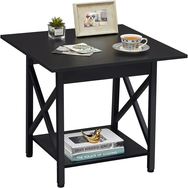 End Table 24 inch Industrial Design Large Side Table - 23.62D x 23.62W x 23.43H