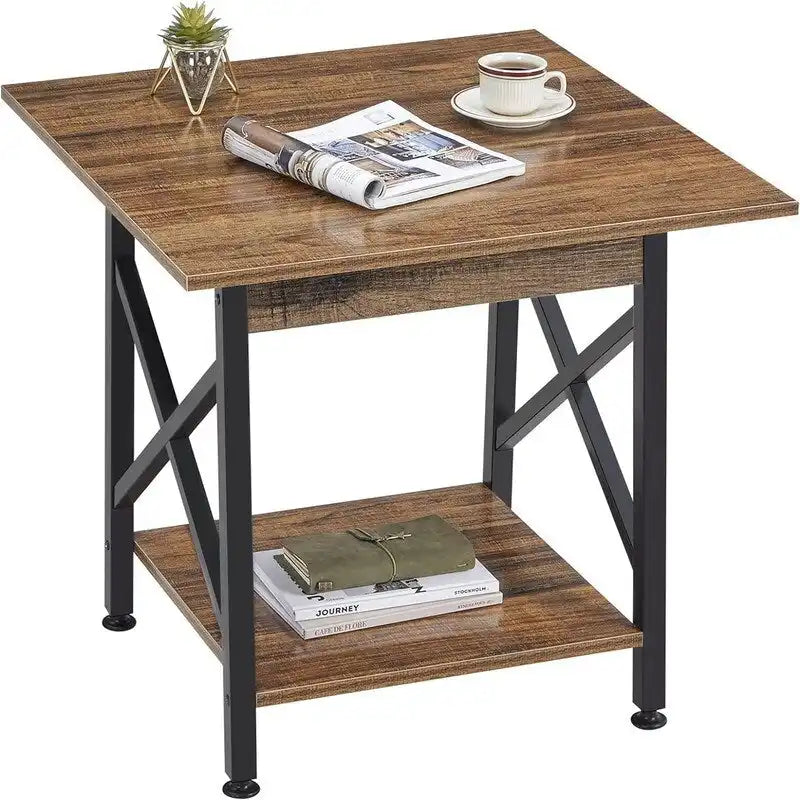 End Table 24 inch Industrial Design Large Side Table - 23.62D x 23.62W x 23.43H