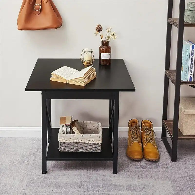End Table 24 inch Industrial Design Large Side Table - 23.62D x 23.62W x 23.43H