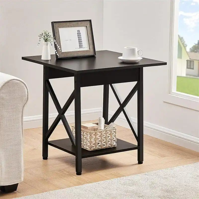 End Table 24 inch Industrial Design Large Side Table - 23.62D x 23.62W x 23.43H