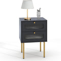 Small Nightstand with Drawers for Bedroom - 11.8D x 15.7W x 22.4H