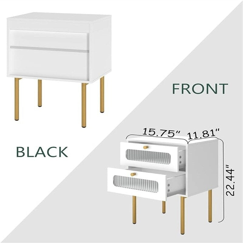 Small Nightstand with Drawers for Bedroom - 11.8D x 15.7W x 22.4H