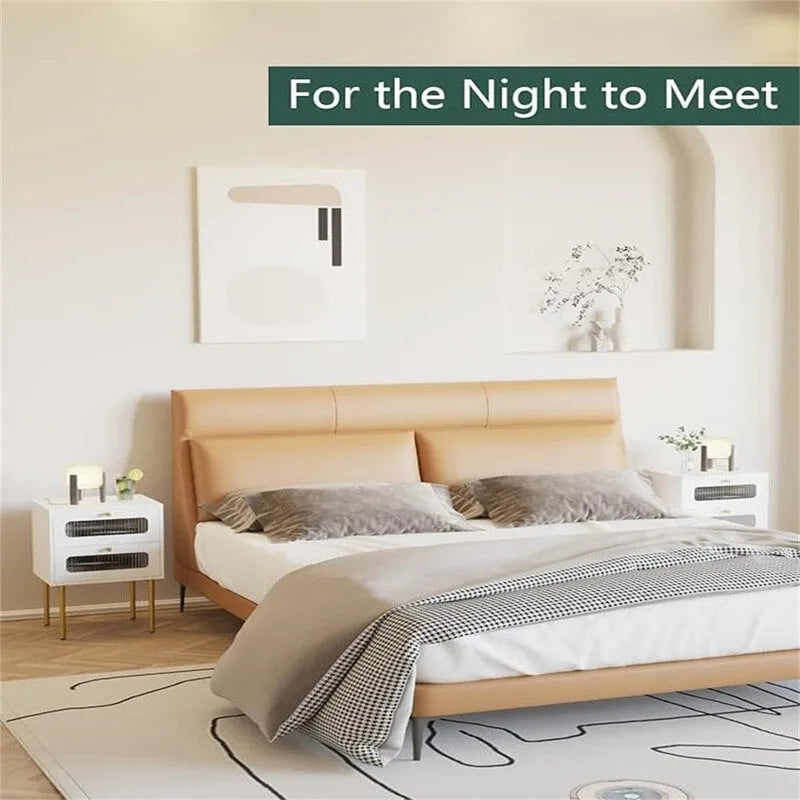 Small Nightstand with Drawers for Bedroom - 11.8D x 15.7W x 22.4H