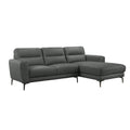 2 Piece Faux Leather Sectional Set with Metal Legs