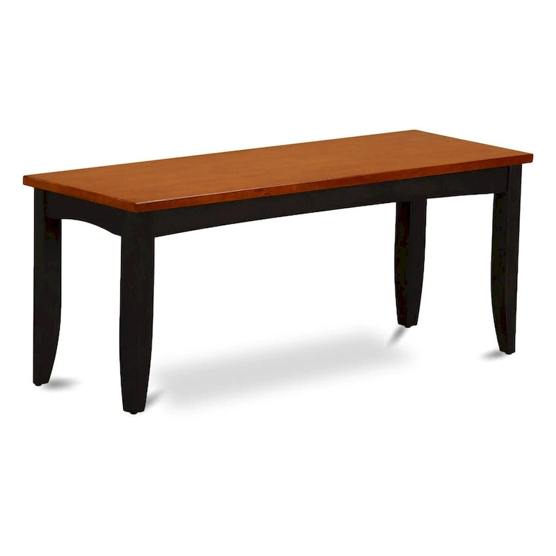 East West Furniture Parfait Dining Room Bench with Solid Wood Seat (Finish Color Options)