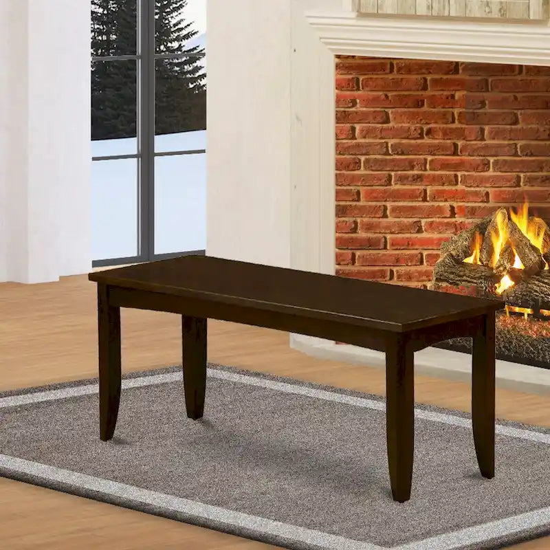 East West Furniture Parfait Dining Room Bench with Solid Wood Seat (Finish Color Options)