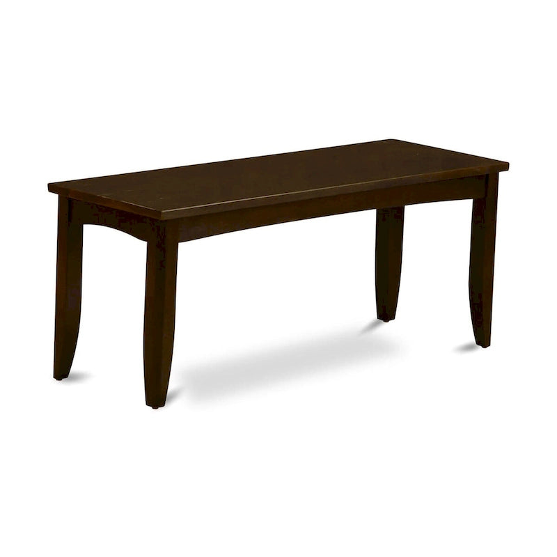 East West Furniture Parfait Dining Room Bench with Solid Wood Seat (Finish Color Options)