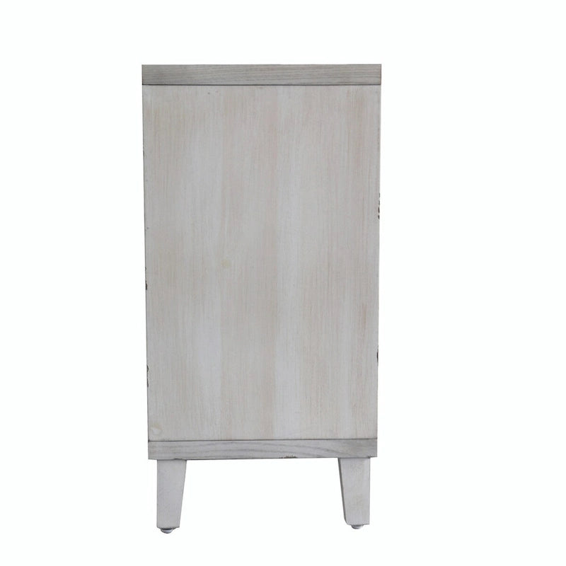 Sideboard Buffet Cabinet with 4 Shutter Doors - White Wash