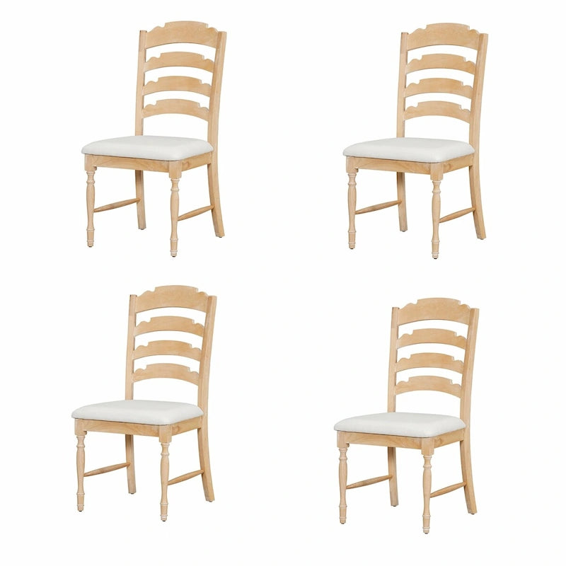 Vintage Traditional 4-Piece Upholstered Dining Chairs with Serrated Backs