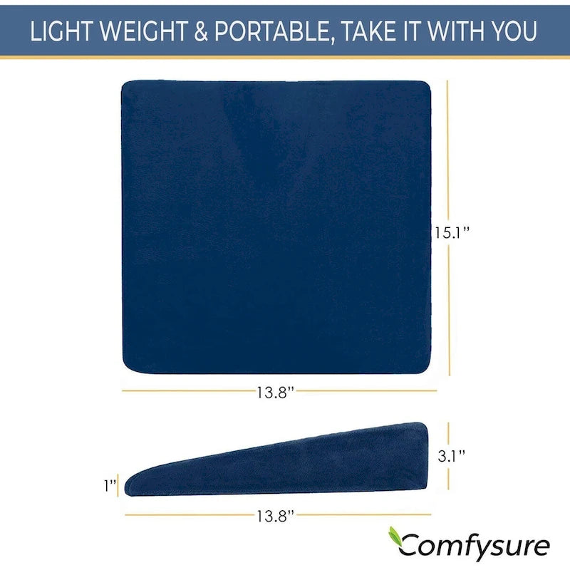 ComfySure Car Seat Wedge Pillow - Memory Foam Firm Cushion-Pain Relief