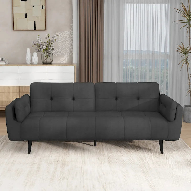 Convertible Futon Sofa Reclining Adjustable Back Couch Bed Sleeper