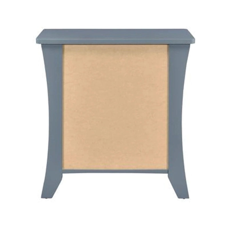Accent Table with 2 Drawers and Open Compartment, Gray
