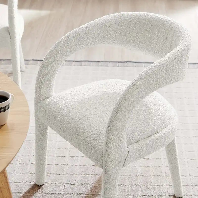 Pinnacle Boucle Upholstered Dining Chair Set of Two