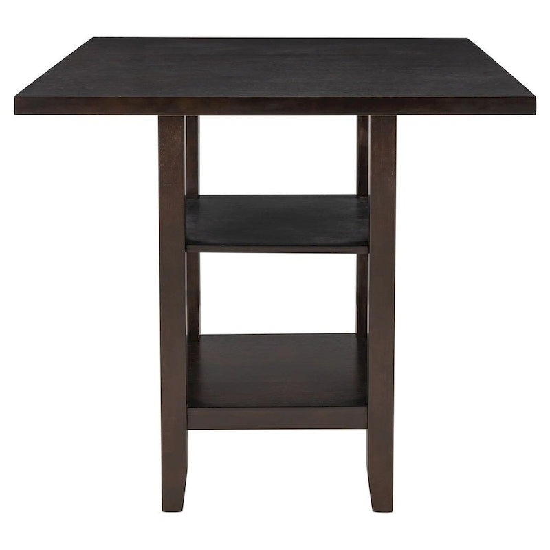 5 PCS Wooden Counter Height Dining Set with Padded Chairs and Storage Shelving