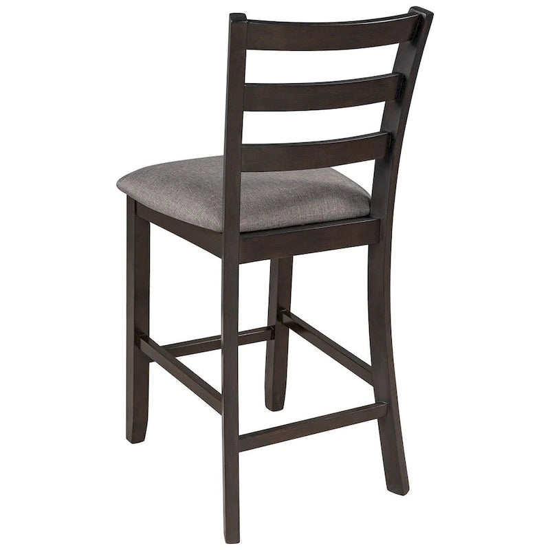 5 PCS Wooden Counter Height Dining Set with Padded Chairs and Storage Shelving