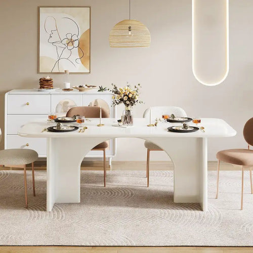 63-in Large Dining Table for 4-6 People, Modern Rectangle Kitchen Table