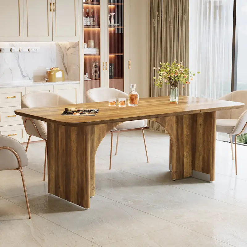 63-in Large Dining Table for 4-6 People, Modern Rectangle Kitchen Table