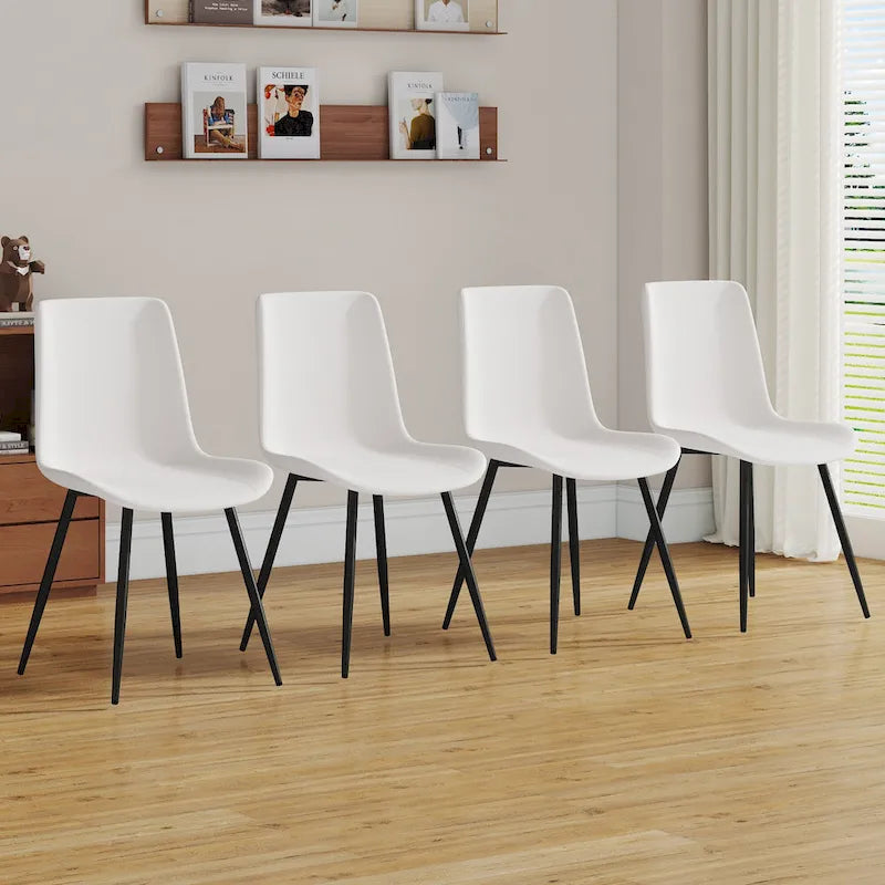 Dining Chairs Set of 4 Modern Kitchen Artificial Leather Chairs
