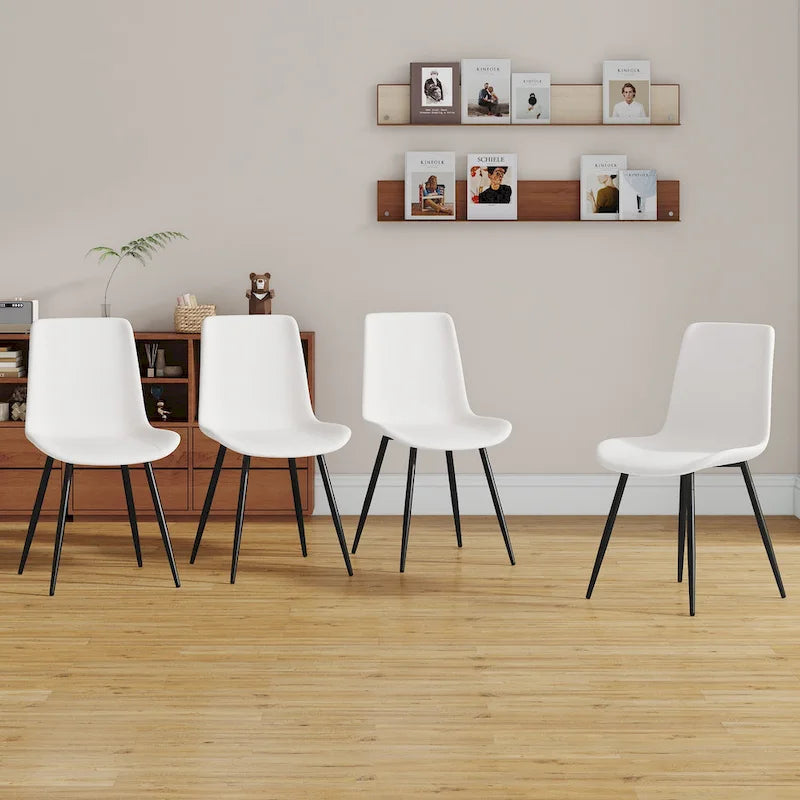 Dining Chairs Set of 4 Modern Kitchen Artificial Leather Chairs