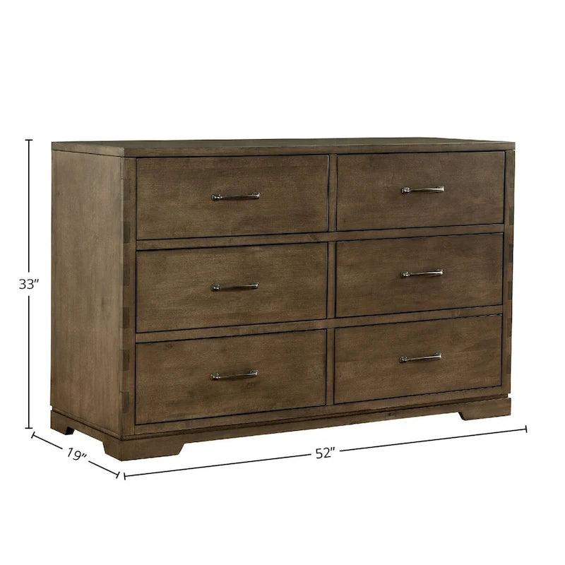 Dovetail 6-Drawer Dresser, Graphite