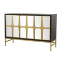 Wooden Room Cabinet with Mirrored Front - Gold or Black - Roche River Decor