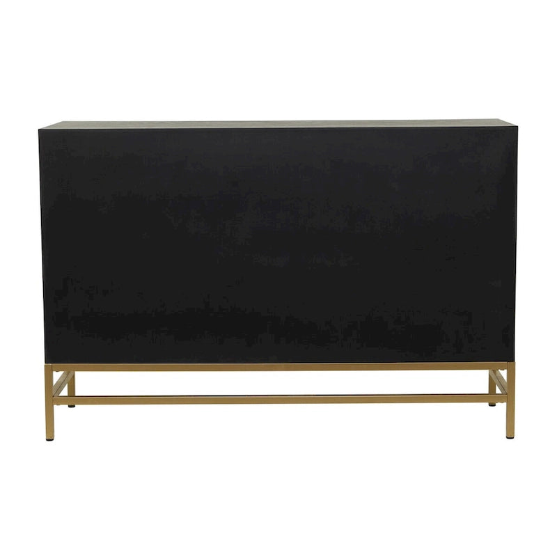 Wooden Room Cabinet with Mirrored Front - Gold or Black - Roche River Decor