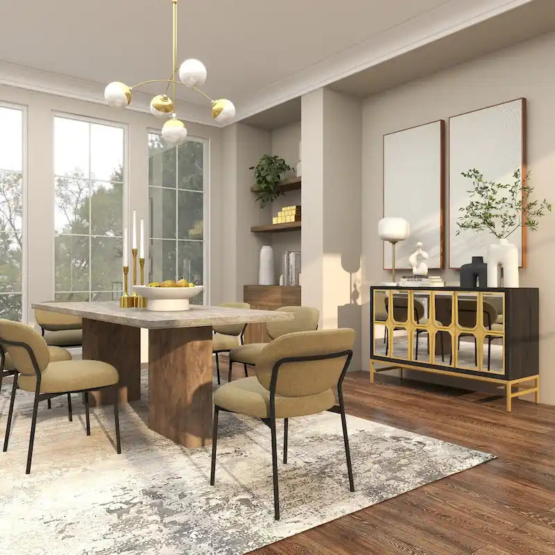 Wooden Room Cabinet with Mirrored Front - Gold or Black - Roche River Decor