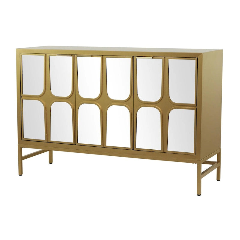 Wooden Room Cabinet with Mirrored Front - Gold or Black - Roche River Decor
